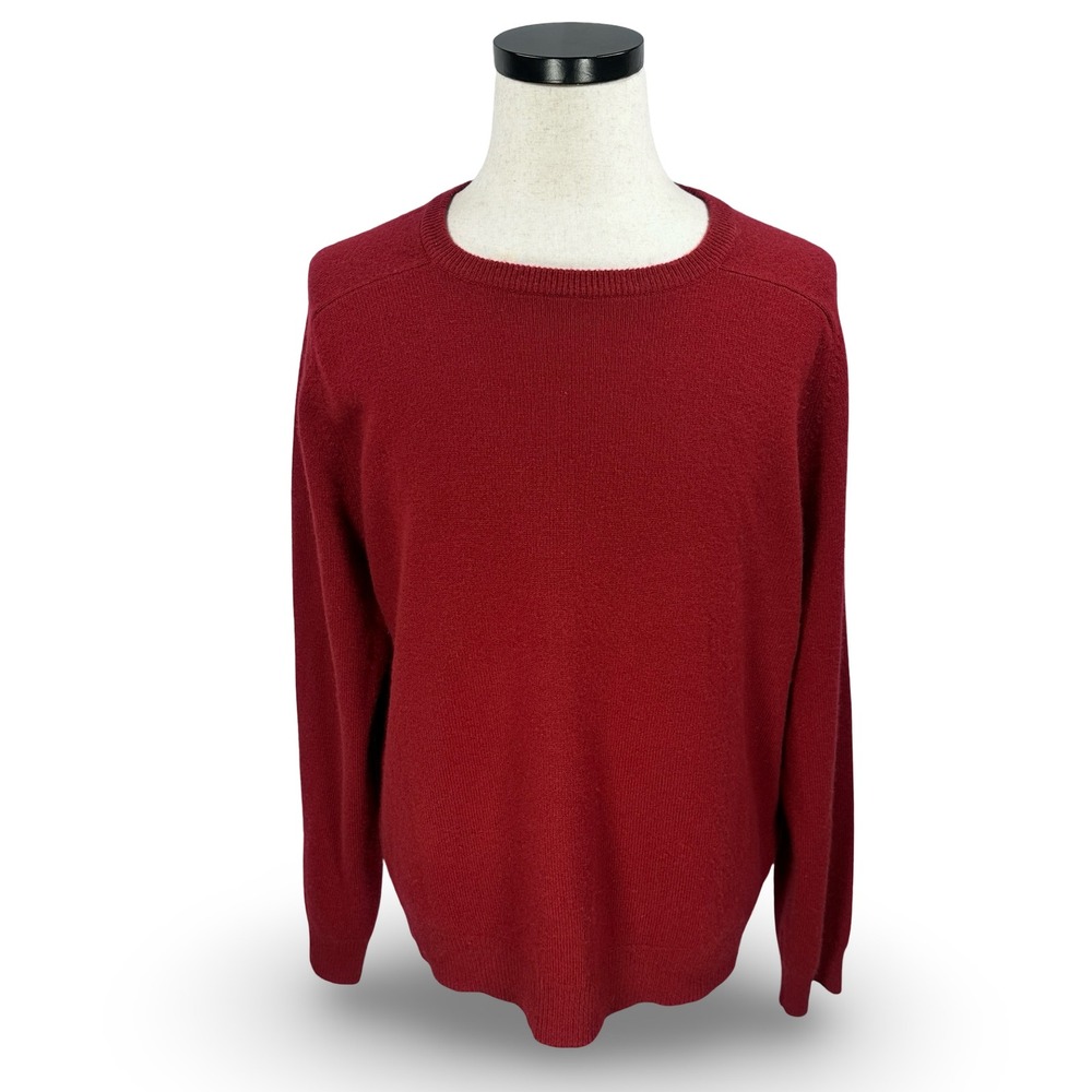 GRANT THOMAS Two Ply‎ Cashmere Crew Neck Sweater Men's Red Size XXL